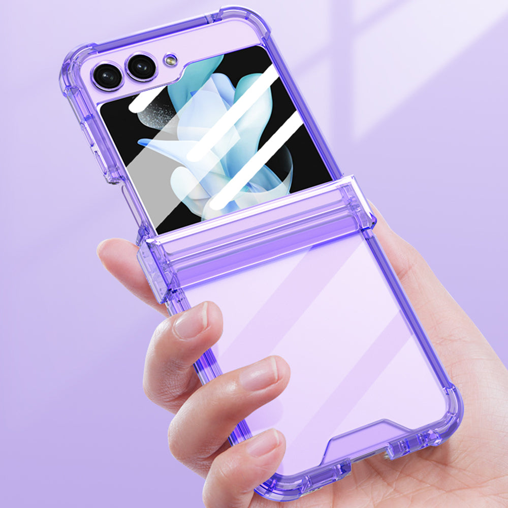 GKK pro Samsung Galaxy Z Flip5 5G pouzdro na telefon Vyztužené rohy TPU kryt s fólií z tvrzeného skla GKK pro Samsung Galaxy Z Flip5 5G pouzdro na telefon Vyztužené rohy TPU kryt s fólií z tvrzeného skla